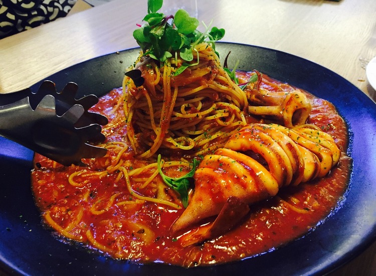 Calamari and Spaghetti - Seafood Recipe