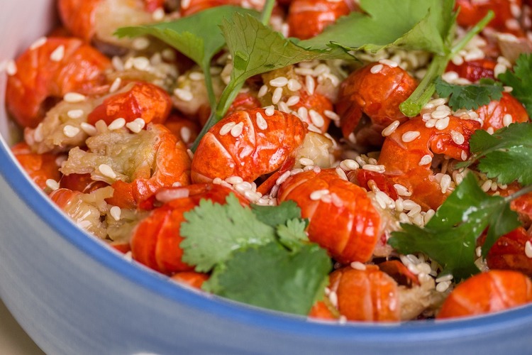 Seafood Recipe - Spicy Crayfish with Sesame Seeds