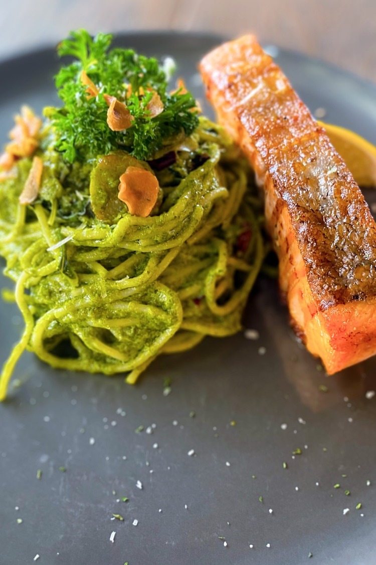 Salmon Pesto Spaghetti - Seafood Recipe